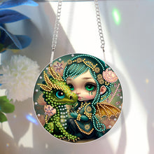 Load image into Gallery viewer, Acrylic Single-Sided 5D DIY Diamond Painting Hanging Pendant (Dragon and Girl)
