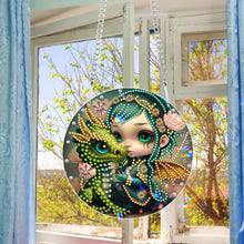Load image into Gallery viewer, Acrylic Single-Sided 5D DIY Diamond Painting Hanging Pendant (Dragon and Girl)
