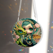 Load image into Gallery viewer, Acrylic Single-Sided 5D DIY Diamond Painting Hanging Pendant (Dragon and Girl)
