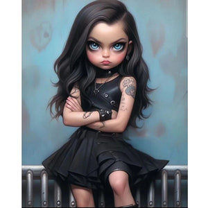 Sweet And Cool Girl 40*50CM(Canvas) Full Round Drill Diamond Painting