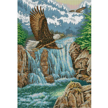 Load image into Gallery viewer, Yishu - Waterfall Eagle - 50*70CM 11CT 3 Stamped Cross Stitch
