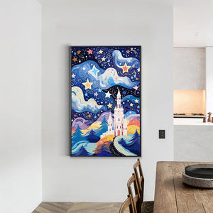 Abstract Starry Castle 40*60CM(Canvas) Full Round Drill Diamond Painting
