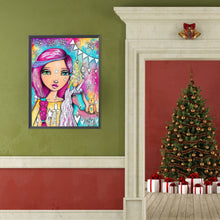 Load image into Gallery viewer, Girl With Purple Hair 40*50CM(Canvas) Full Round Drill Diamond Painting
