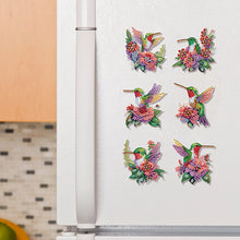 Load image into Gallery viewer, 6 Pcs Diamond Mosaic Magnets Refrigerator for Adult Beginners (Hummingbird)
