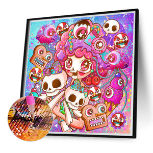 Pink-Haired Girl 40*40CM(Canvas) Full Round Drill Diamond Painting