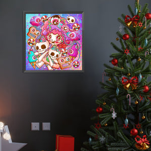 Pink-Haired Girl 40*40CM(Canvas) Full Round Drill Diamond Painting