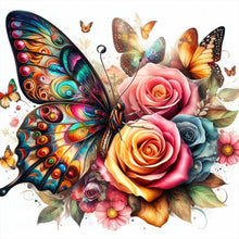 Load image into Gallery viewer, Butterfly And Rose 30*30CM(Canvas) Full Round Drill Diamond Painting
