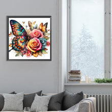 Load image into Gallery viewer, Butterfly And Rose 30*30CM(Canvas) Full Round Drill Diamond Painting
