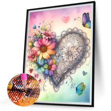 Load image into Gallery viewer, Heart-Shaped Flowers 30*40CM(Canvas) Full Round Drill Diamond Painting
