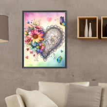 Load image into Gallery viewer, Heart-Shaped Flowers 30*40CM(Canvas) Full Round Drill Diamond Painting
