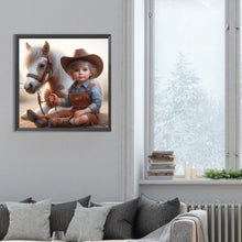 Load image into Gallery viewer, Cowgirl And Horse 30*30CM(Canvas) Full Round Drill Diamond Painting
