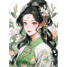 Load image into Gallery viewer, Girl In Green 40*55CM(Canvas) Full Round Drill Diamond Painting

