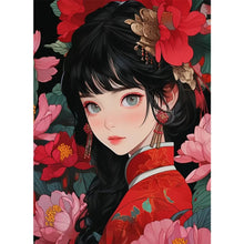 Load image into Gallery viewer, Girl In Red 40*55CM(Canvas) Full Round Drill Diamond Painting
