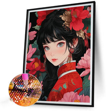 Load image into Gallery viewer, Girl In Red 40*55CM(Canvas) Full Round Drill Diamond Painting
