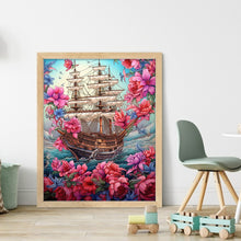 Load image into Gallery viewer, Huancan - Boat And Flowers - 40*50CM 16CT 2 Stamped Cross Stitch
