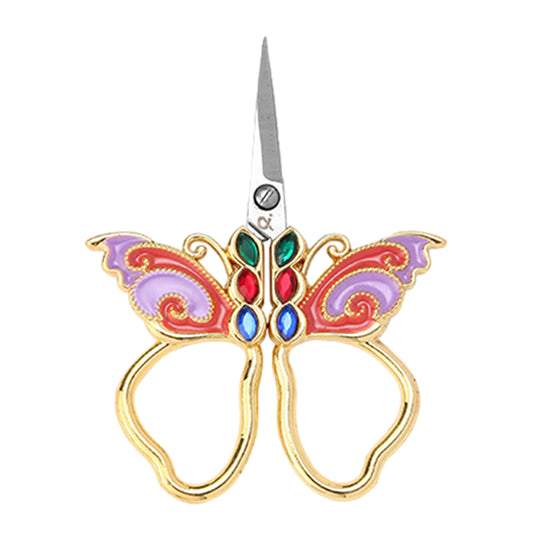 Vintage Butterfly Shape Embroidery Scissors 10.9x5.9CM | Gold Purple Red Craft Scissor for Cross Stitch