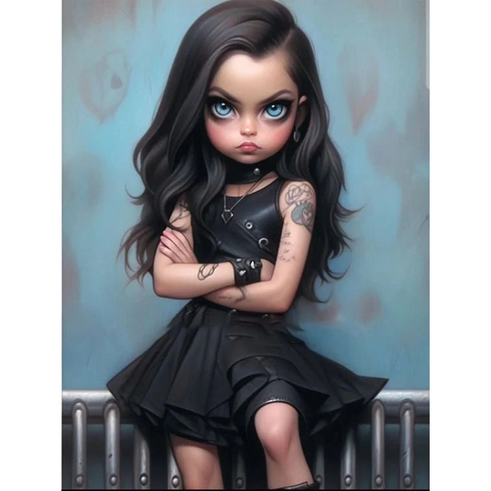Sweet And Cool Girl 30*40CM(Canvas) Full Round Drill Diamond Painting