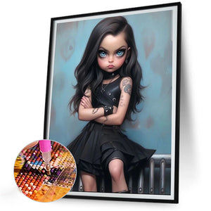 Sweet And Cool Girl 30*40CM(Canvas) Full Round Drill Diamond Painting