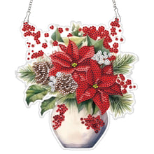 Load image into Gallery viewer, Acrylic Christmas Bouquet Single-Sided Diamond Painting Hanging Pendant 20x25cm

