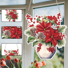 Load image into Gallery viewer, Acrylic Christmas Bouquet Single-Sided Diamond Painting Hanging Pendant 20x25cm

