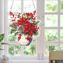 Load image into Gallery viewer, Acrylic Christmas Bouquet Single-Sided Diamond Painting Hanging Pendant 20x25cm
