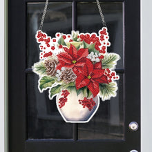 Load image into Gallery viewer, Acrylic Christmas Bouquet Single-Sided Diamond Painting Hanging Pendant 20x25cm
