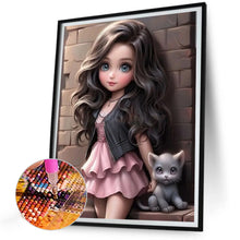 Load image into Gallery viewer, Girl With Curly Hair And Big Eyes 30*40CM(Canvas) Full Round Drill Diamond Painting
