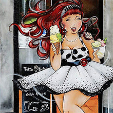 Load image into Gallery viewer, Ice Cream Girl 45*45CM(Canvas) Full Round Drill Diamond Painting
