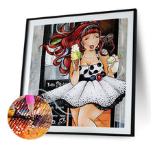 Load image into Gallery viewer, Ice Cream Girl 45*45CM(Canvas) Full Round Drill Diamond Painting
