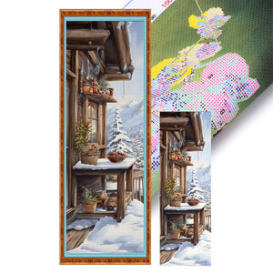 Huancan - Snowy Scene Outside - 30*90CM 11CT 3 Stamped Cross Stitch