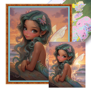 Yishu - Flower Fairy Girl - 50*60CM 11CT 3 Stamped Cross Stitch