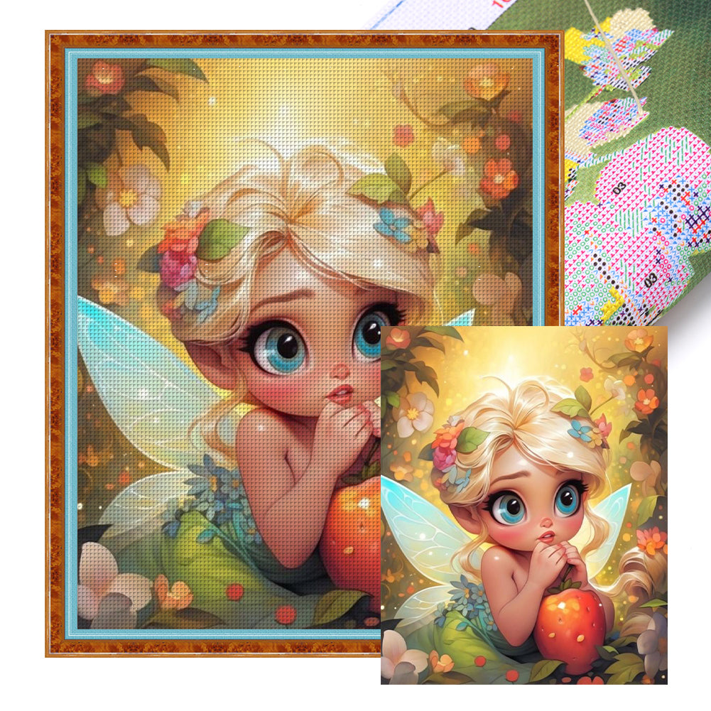 Yishu - Flower Fairy Girl - 50*60CM 11CT 3 Stamped Cross Stitch