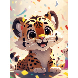 Chinese Zodiac Signs: Tiger 30*40CM(Canvas) Full Round Drill Diamond Painting