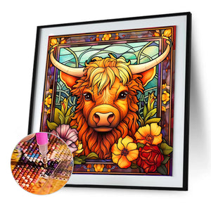 Yak Glass Painting 30*30CM(Canvas) Full Round Drill Diamond Painting