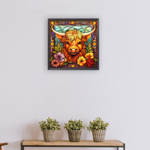 Yak Glass Painting 30*30CM(Canvas) Full Round Drill Diamond Painting