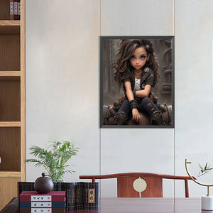 Sweet And Cool Girl 40*50CM(Canvas) Full Round Drill Diamond Painting