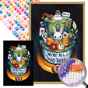 White Rabbit And The Mad Hatter 40*60CM(Picture) Full Round Drill Diamond Painting