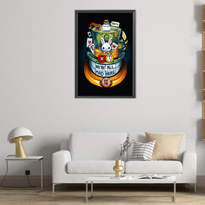 White Rabbit And The Mad Hatter 40*60CM(Picture) Full Round Drill Diamond Painting