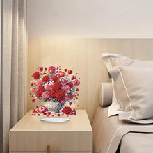 Load image into Gallery viewer, 2D Flat Rose Vase Print DIY Diamond Painting Desktop Ornaments Kit Home Decor

