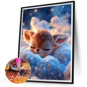 Deer Sleeping On A Cloud 30*40CM(Canvas) Full Round Drill Diamond Painting