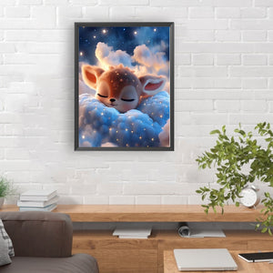 Deer Sleeping On A Cloud 30*40CM(Canvas) Full Round Drill Diamond Painting