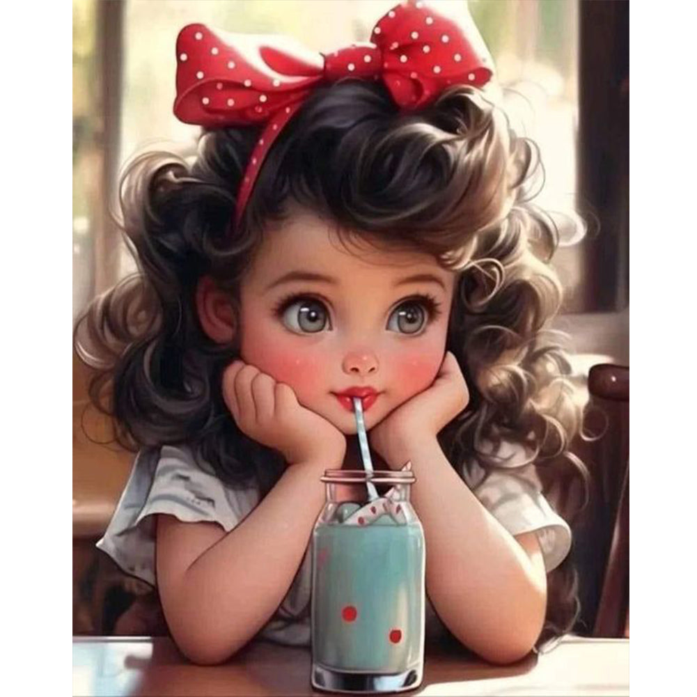 Sweet Girl 40*50CM(Canvas) Full Round Drill Diamond Painting