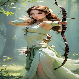 Yishu - Archery Girl - 45*90CM 11CT 3 Stamped Cross Stitch