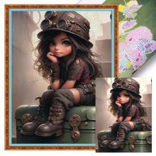 Load image into Gallery viewer, Yishu - Dark-Haired Girl - 40*55CM 11CT 3 Stamped Cross Stitch
