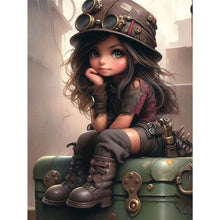 Load image into Gallery viewer, Yishu - Dark-Haired Girl - 40*55CM 11CT 3 Stamped Cross Stitch
