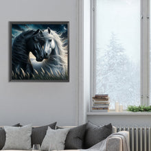 Load image into Gallery viewer, Black Horse White Horse 30*30CM(Canvas) Full Round Drill Diamond Painting
