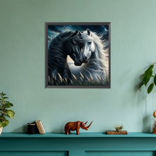 Load image into Gallery viewer, Black Horse White Horse 30*30CM(Canvas) Full Round Drill Diamond Painting
