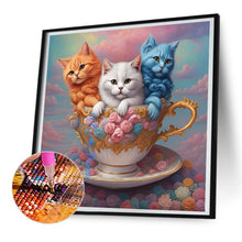 Load image into Gallery viewer, Teacup Cat 30*30CM(Canvas) Full Round Drill Diamond Painting
