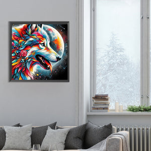 Colorful Wolf 30*30CM(Canvas) Full Round Drill Diamond Painting