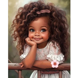 Sweet Girl 40*50CM(Canvas) Full Round Drill Diamond Painting